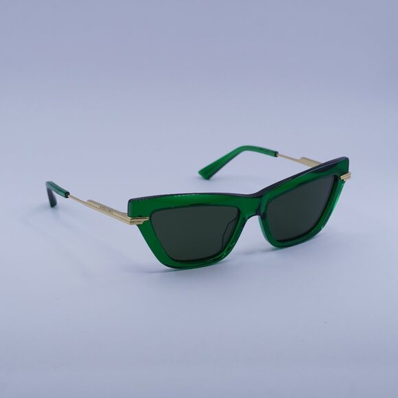 Bottega Veneta BV1241S 003 Sunglasses Green/Gold Cat Eye Frame, Green Lenses main image 11